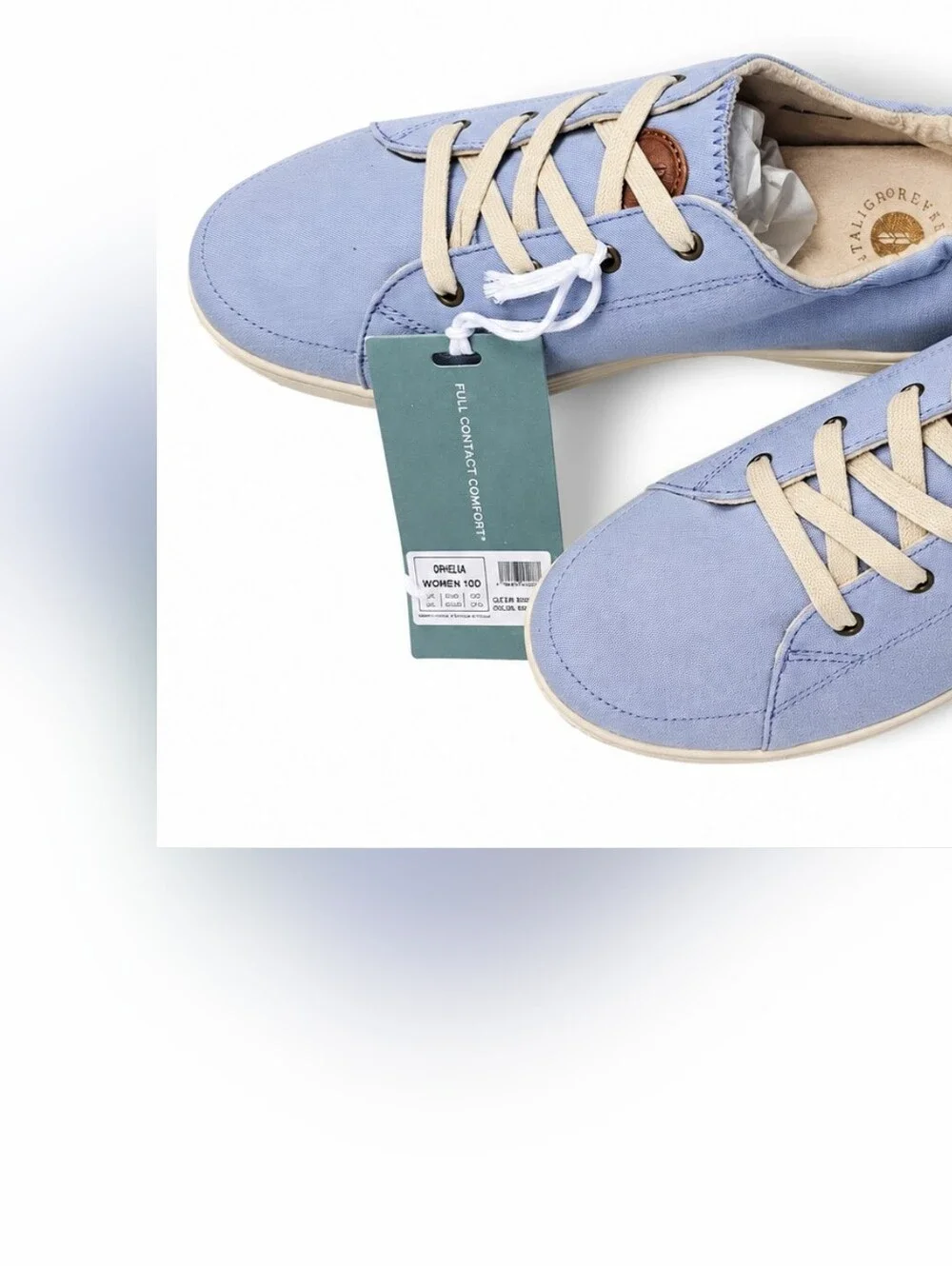 Revitalign‎ Ophelia Blue Canvas Comfort Sneakers Women's 10D Wide NWT